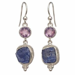 Rough Iolite & Amethyst Earring RJRE650